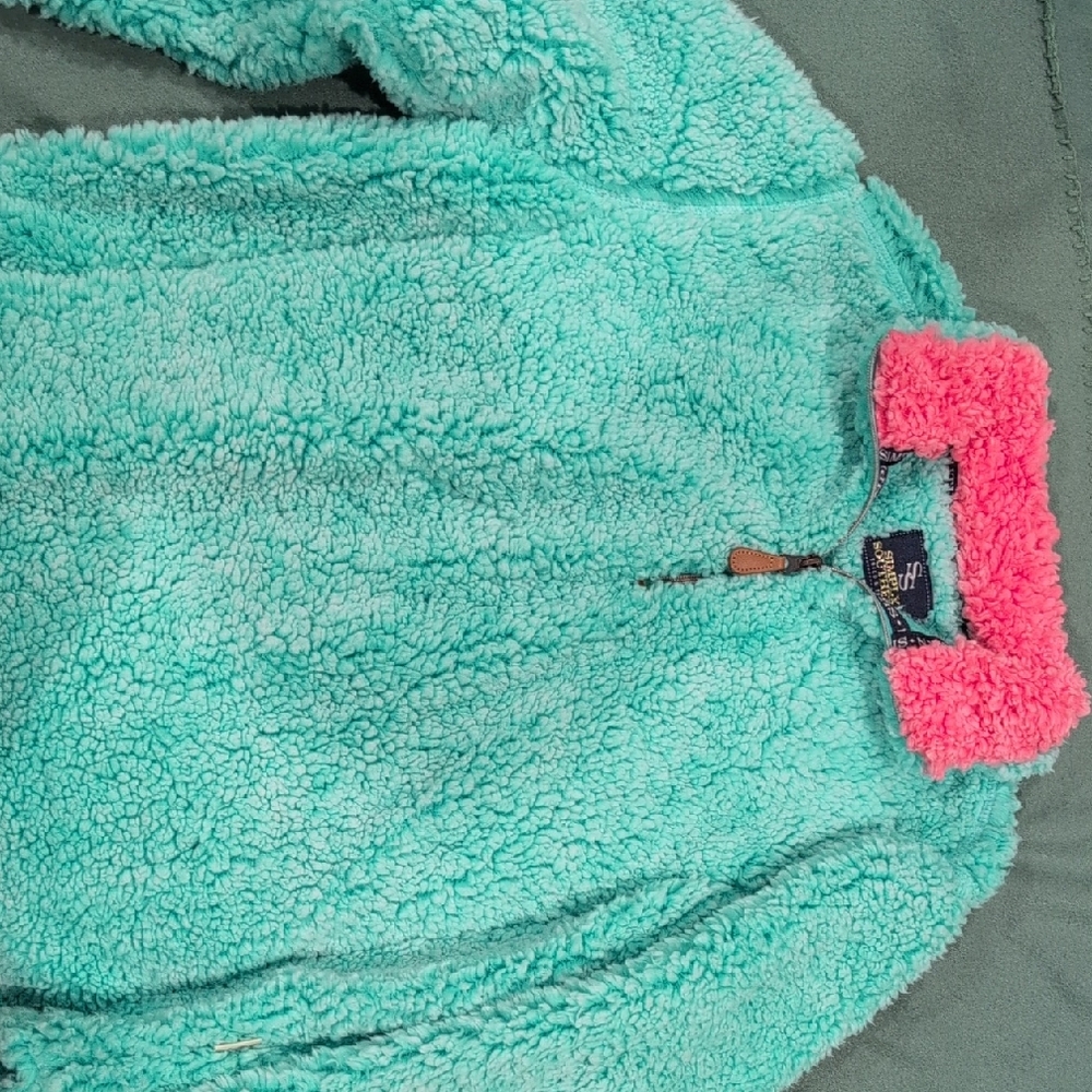 Simply Southern Aqua and Pink Sherpa Hoodie